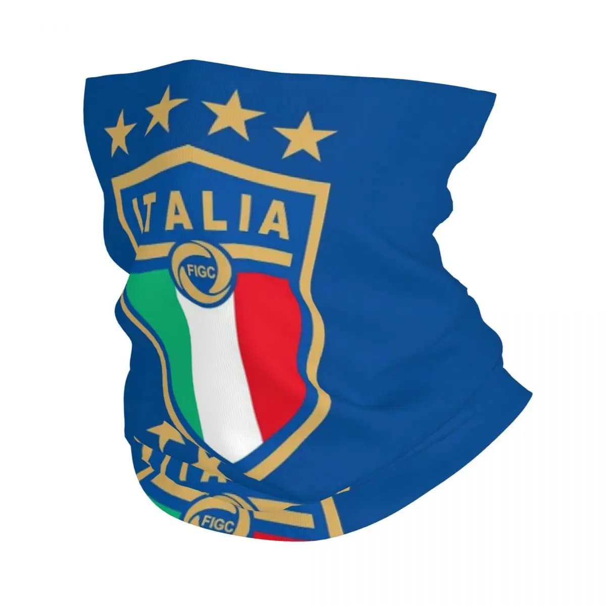 Italia Figc Bandana Ghetta per il collo Stampata World 4 Stelle Calcio Calcio Sciarpa avvolgente Fascia Sport all'aria aperta Unisex Adulto Antivento