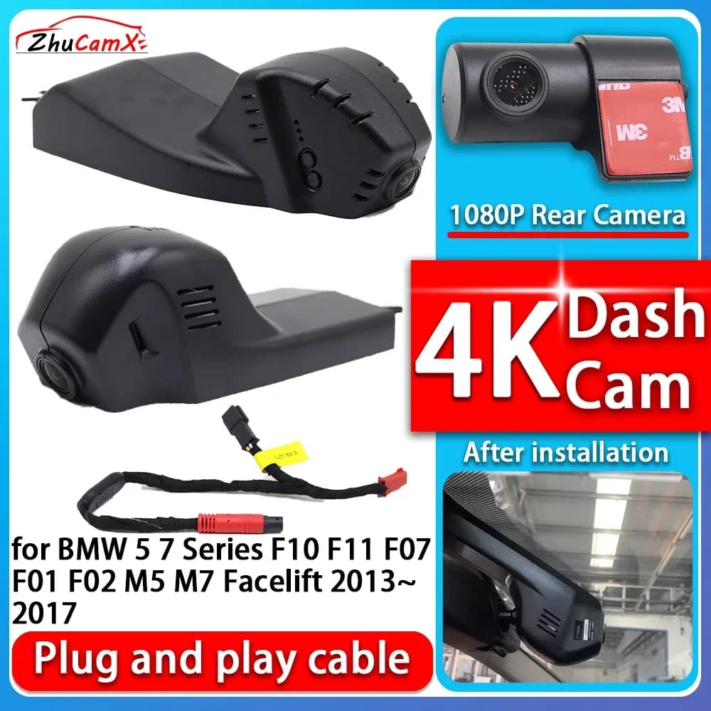 ZhuCamX 4K 2160P Plug and Play DVR Dash Cam Video Night Vision for BMW Series 5 7 F10 F11 F01 F02 M5 M7 Facelift 2013 ~ 2017