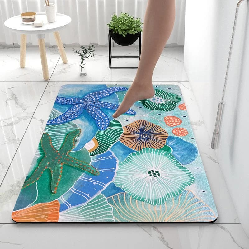 Tappetini da bagno Beach Tortoise per bagno e cucina, super assorbenti, ad asciugatura rapida, con retro in gomma, resistenti allo sporco