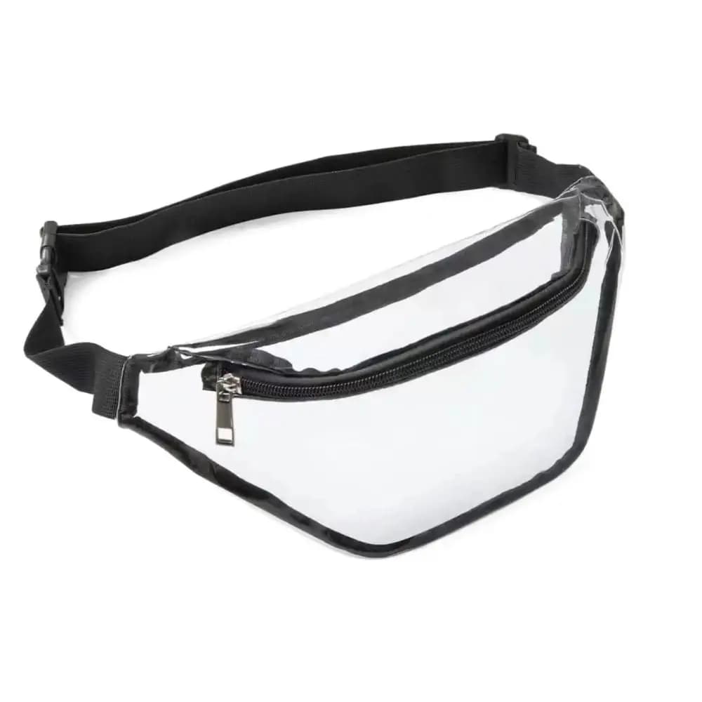 Transparent PVC Half-Moon Transparent Shoulder Bag with Hinge, Ideal for Water Festivals