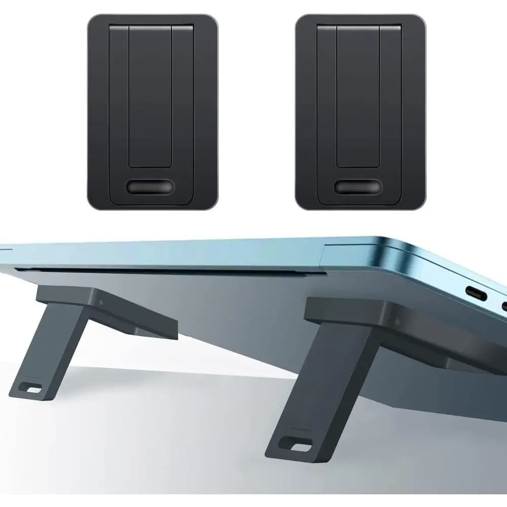 Compact Dual-Function Laptop Stand, Portable Cooling and Ergonomic Support, Black