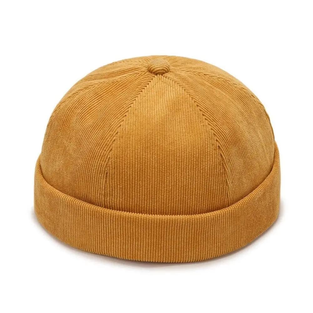 Fashion Cotton Round Hat Corduroy Adjustable Hip Hop Hat Solid Skullcap Hat Cap Unisex