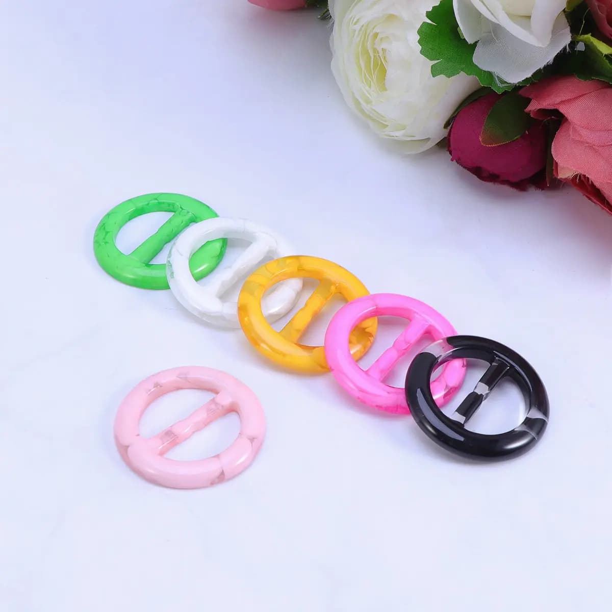 6 Pezzi Fermagli Rotondi Lisci e Lucidi per T-Shirt, Fibbie Decorative per Abbigliamento, per Camicie Oversize, Sciarpe di Seta, Cappelli, Vestiti, per Regolare la Vita