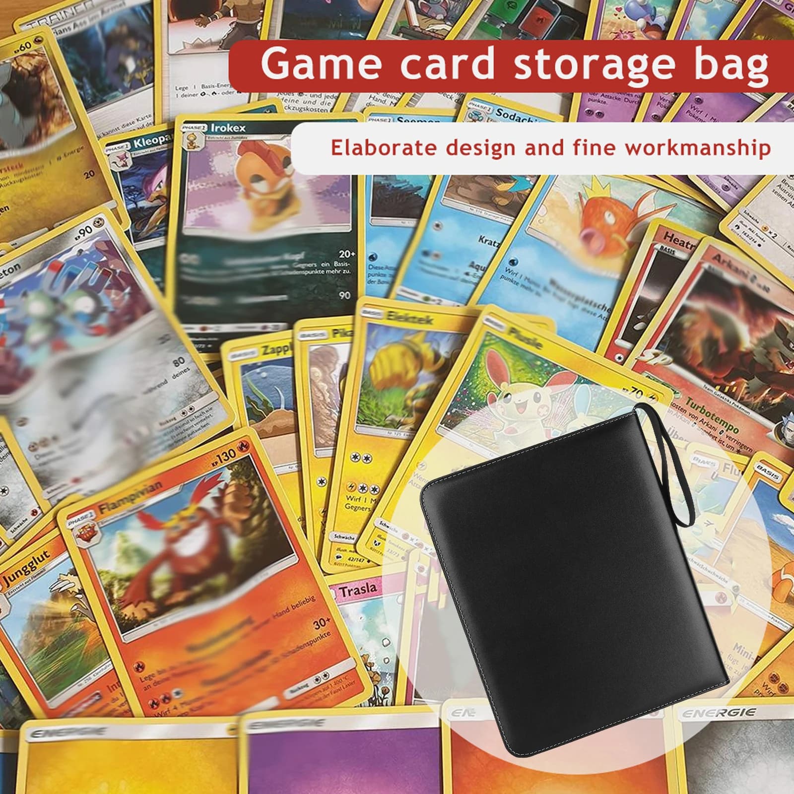Cards Colletction Album PU Collection Binder Folder Side-Loading Page Card Album for Pokemon MTG TCG Sports Cards Football Cards