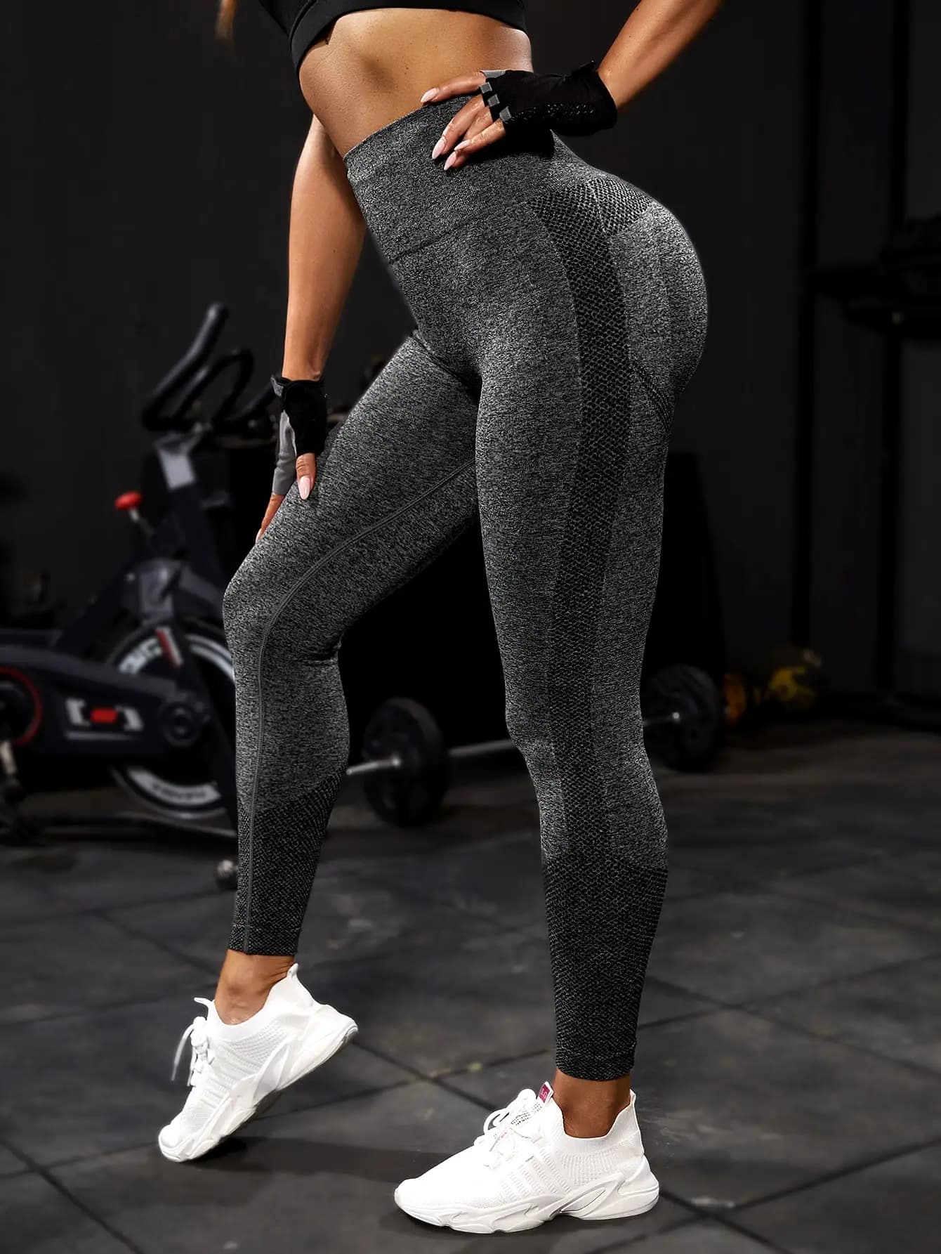Pantaloni da yoga a vita alta Leggings da allenamento elasticizzati da donna Collant sportivi da corsa con controllo della pancia