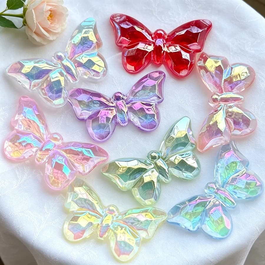 10 pcs butterfly crystal Rhinestone Flat back decoration diy Hairpin Jewelry Scrapbook Acrylic craft decoration rhinestone