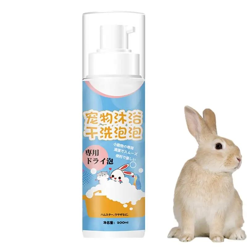 Shampoo secco per conigli Schiuma deodorante naturale da 200 ml per cani Prodotti per animali domestici Forniture per toelettatura per animali domestici adatte per piccoli e piccoli