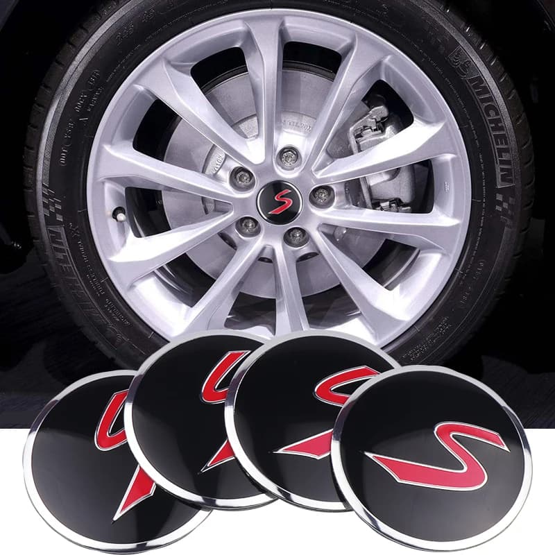 Set of 4 Aluminum Frames with Logo S from 52/56MM for MINI COOPER R50 R52 R56 R57 R58 59 R60 F54 F55 F56