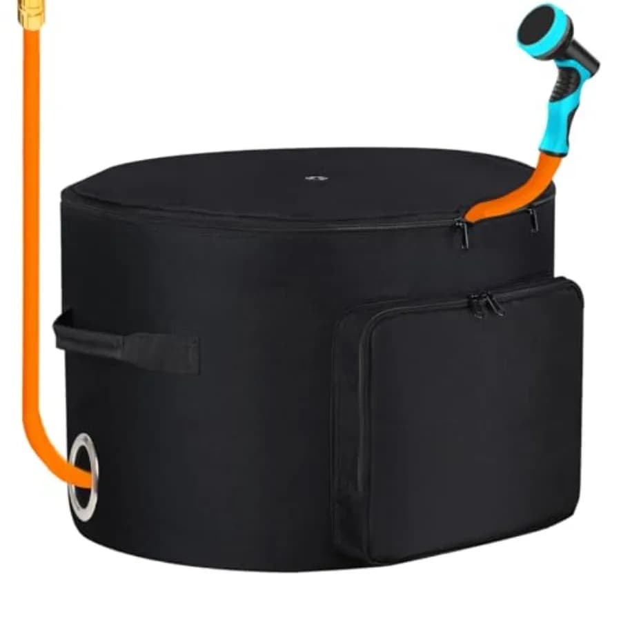 Supporto per Tubo da Giardino Verticale a Forma di Borsa, Porta Tubo Acqua da Esterno con Foro per l'Ingresso del Tubo; Fori di Drenaggio e Traspiranti; Piccolo