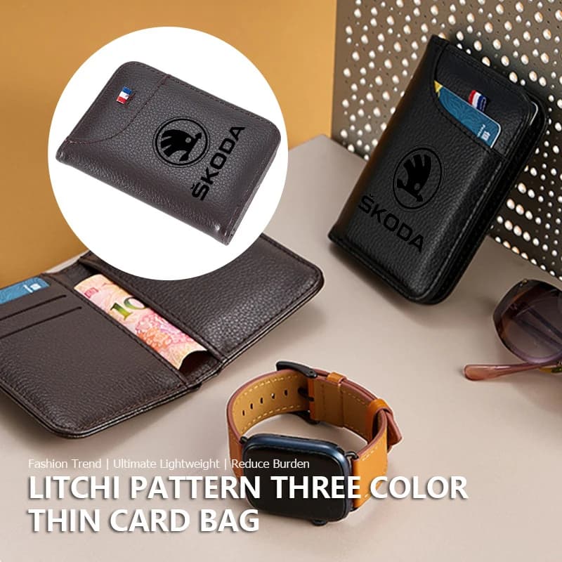 For Skoda PU Leather Man Women Travel Passport Holder Credit Card Holder Case Wallet octavia a5 a4 mk1 2 fabia superb rapid mk3