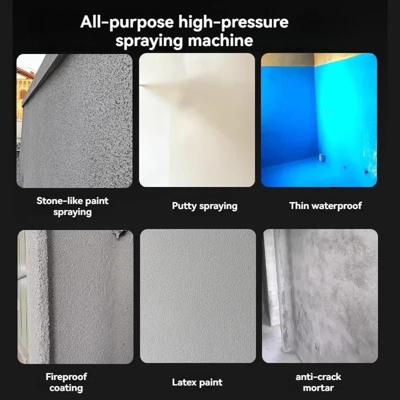 2026 Small Steel Cannon Double Gun Real Stone Paint Spraying Machine Waterproof Crack-resistant Mortar Heat Insulation