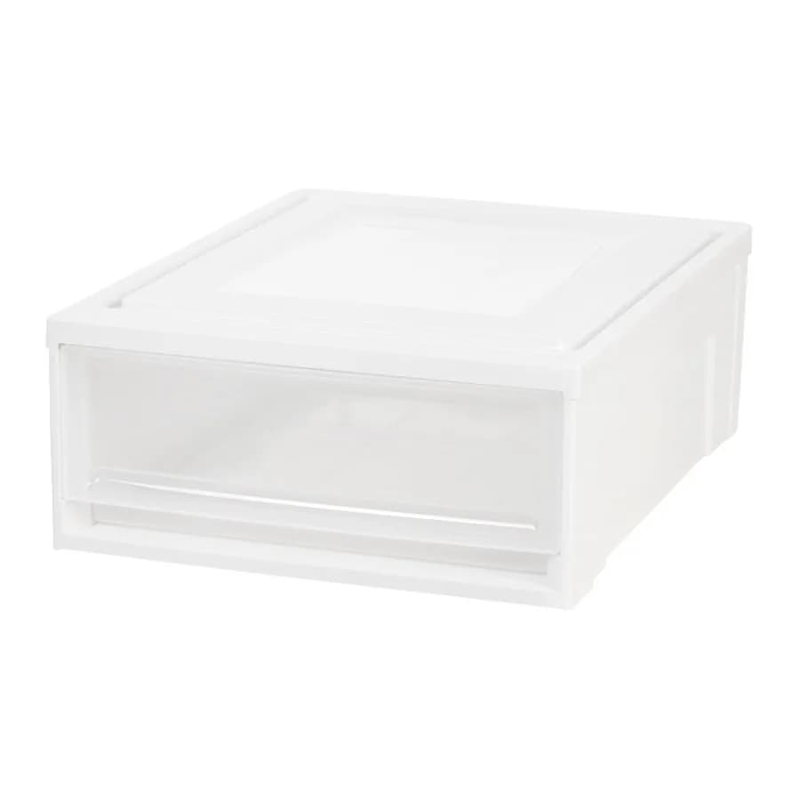 IRIS Cassettiera Impilabile in Plastica Trasparente da 22qt per Organizzazione Casa e Ufficio, Salvaspazio