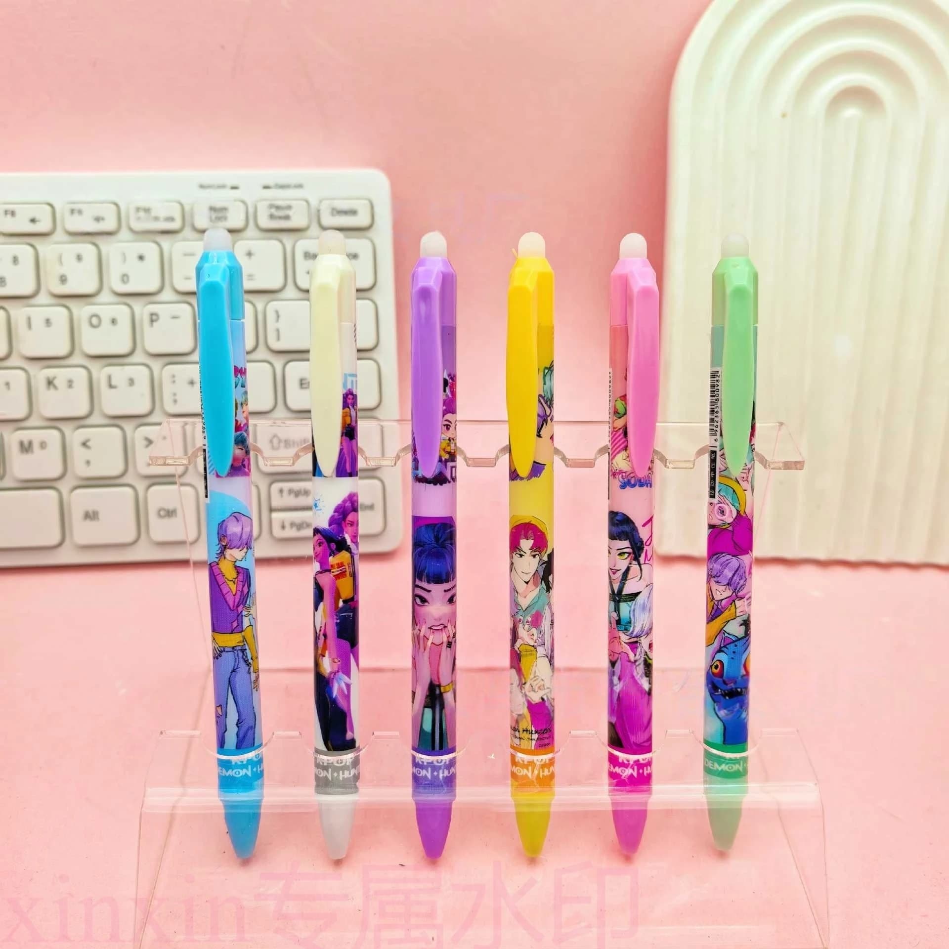 Anime Girl Erasable Gel Pens, Cute Cartoon Retractable Pens for Students