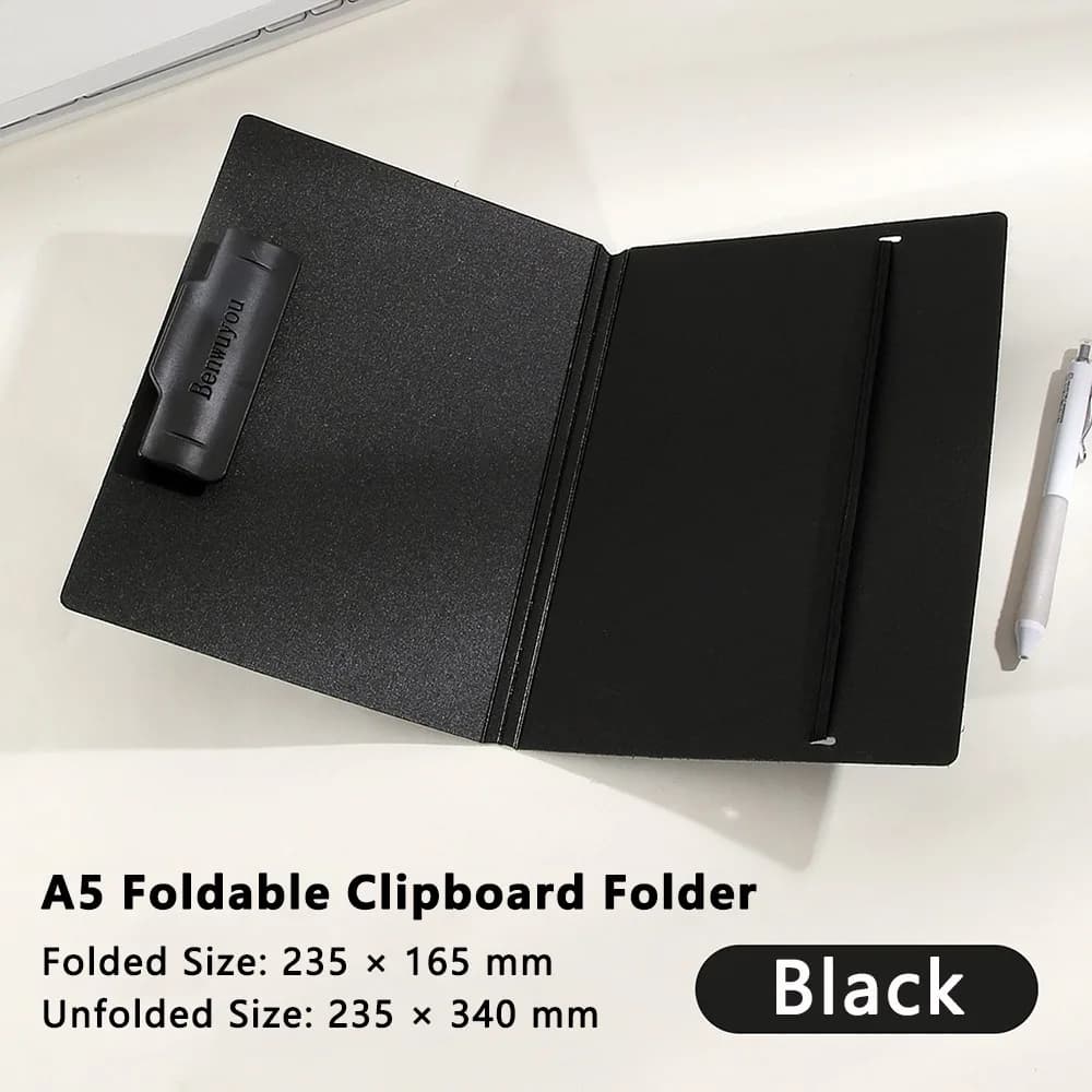 1pc Portable PP A5 Clipboard Folder Morandi Color with Elastic Strap File Folder Foldable Clipboard Students