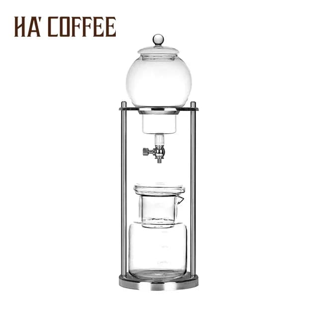 Caffettiera a freddo in acciaio inossidabile e vetro borosilicato da 600 ml. Caffettiera olandese a goccia fredda
