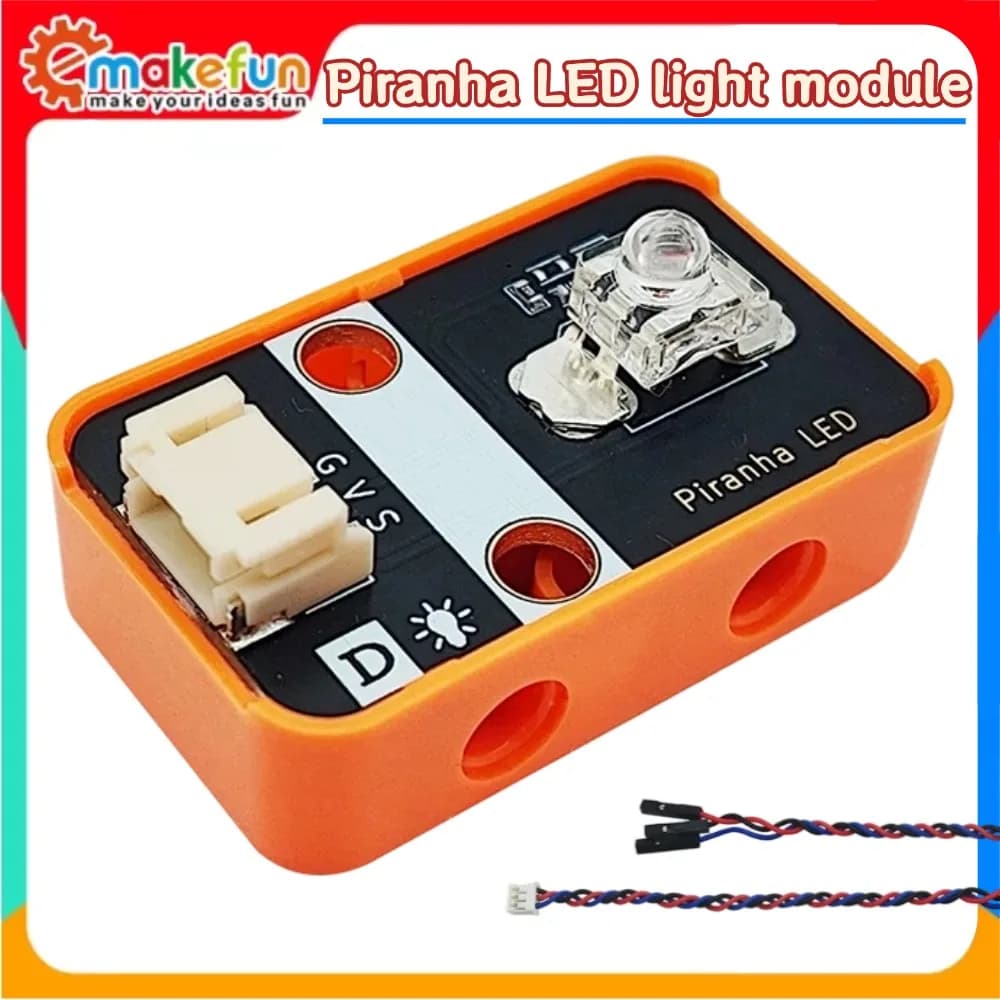 Digital Red Piranha LED Module PH2.0 Pin Header, Lego-Style Building Block Housing, Plug and Play Light Sensor Module Arduino