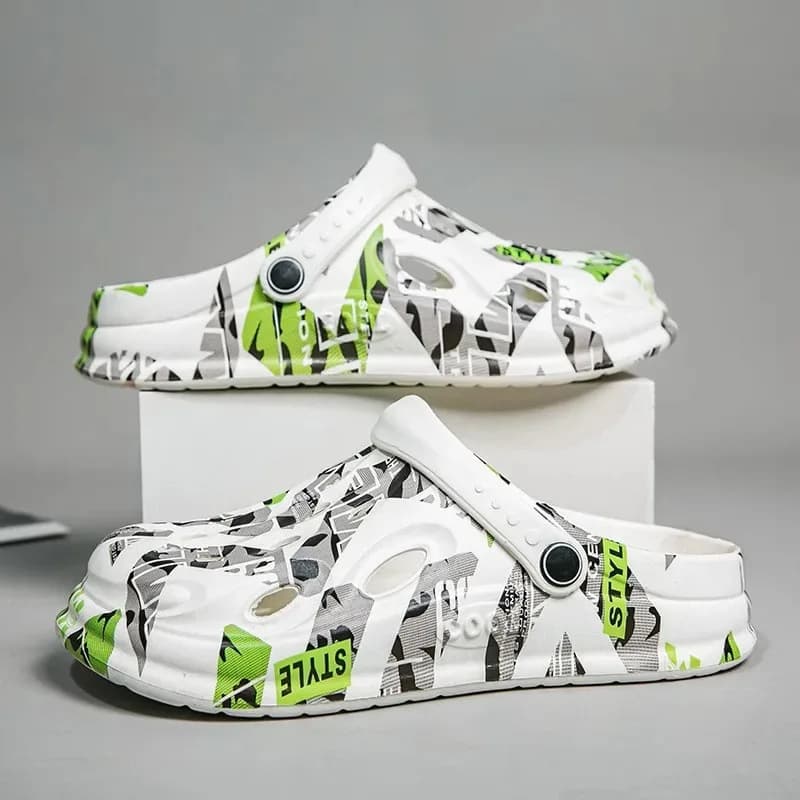 Sandali da uomo estivi Zoccoli da uomo Scarpe da spiaggia all'aperto Suole spesse Scarpe da giardino antiscivolo Pantofole morbide in Eva Zoccoli di grandi dimensioni