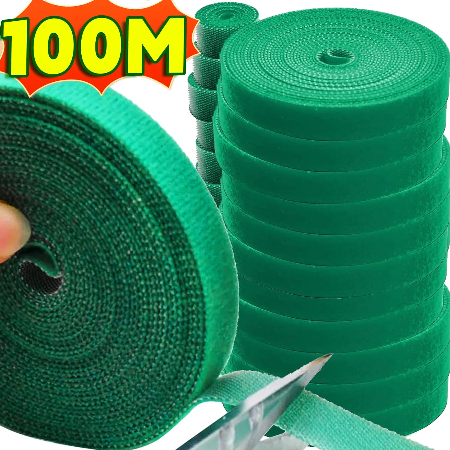 2/100M Self Adhesive Plant Fastener Tape Adjustable Nylon Cable Ties Garden Supplies Grape Vines Support Hook Loop Twine Bandage