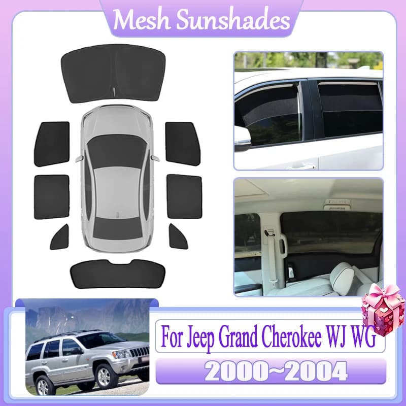 Per Jeep Grand Cherokee WJ WG MK2 2000 2001 2002 2003 2004 Auto Maglia Parasole Parasole Magnetico Finestra Anti-UV Accessori Auto