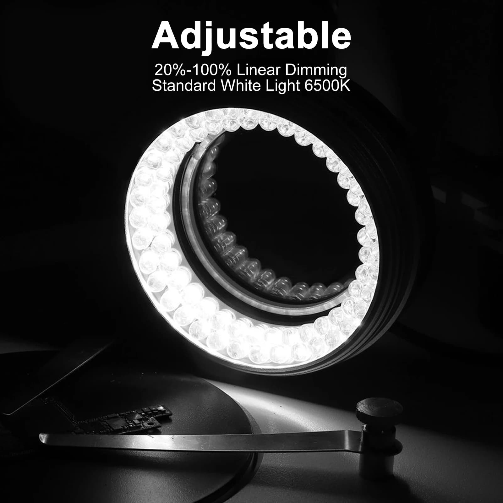 Luce ad Anello LED per Microscopi Monoculari, per Ispezione Gioielli, Sorgente Luminosa Uniforme per Microscopio