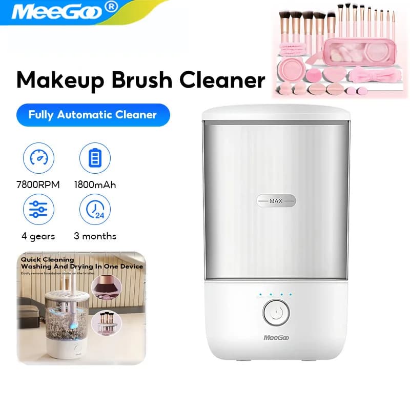 MeeGoo Electric Makeup Brush Cleaning Machine With Electric USB Rubber Makeup Machine For Quick Cleaning Brush Collar For Cleaning Brus