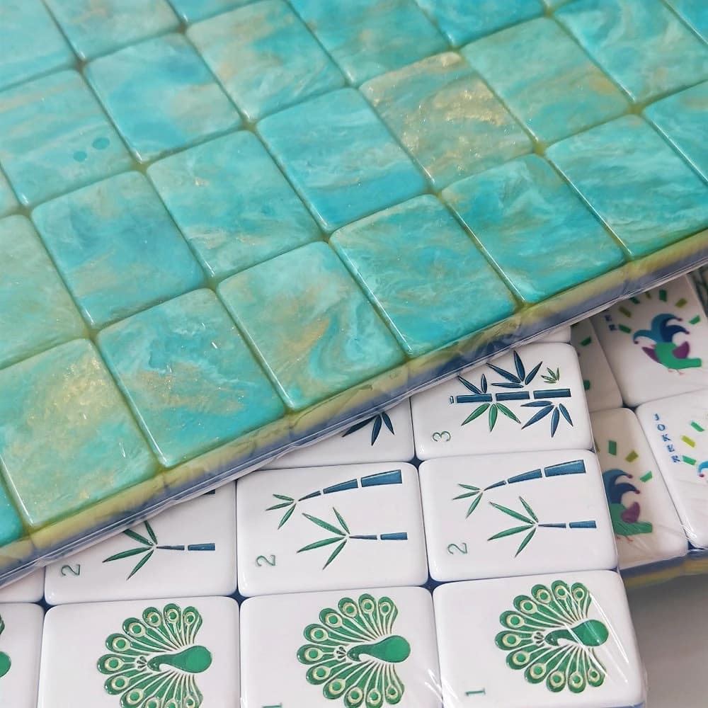 Quicksand American Mahjong Tile Set, Acrylic Luxury Mahjong Game Tiles Travel Mah Jongg for Adult Game Night, Summer Party Gift