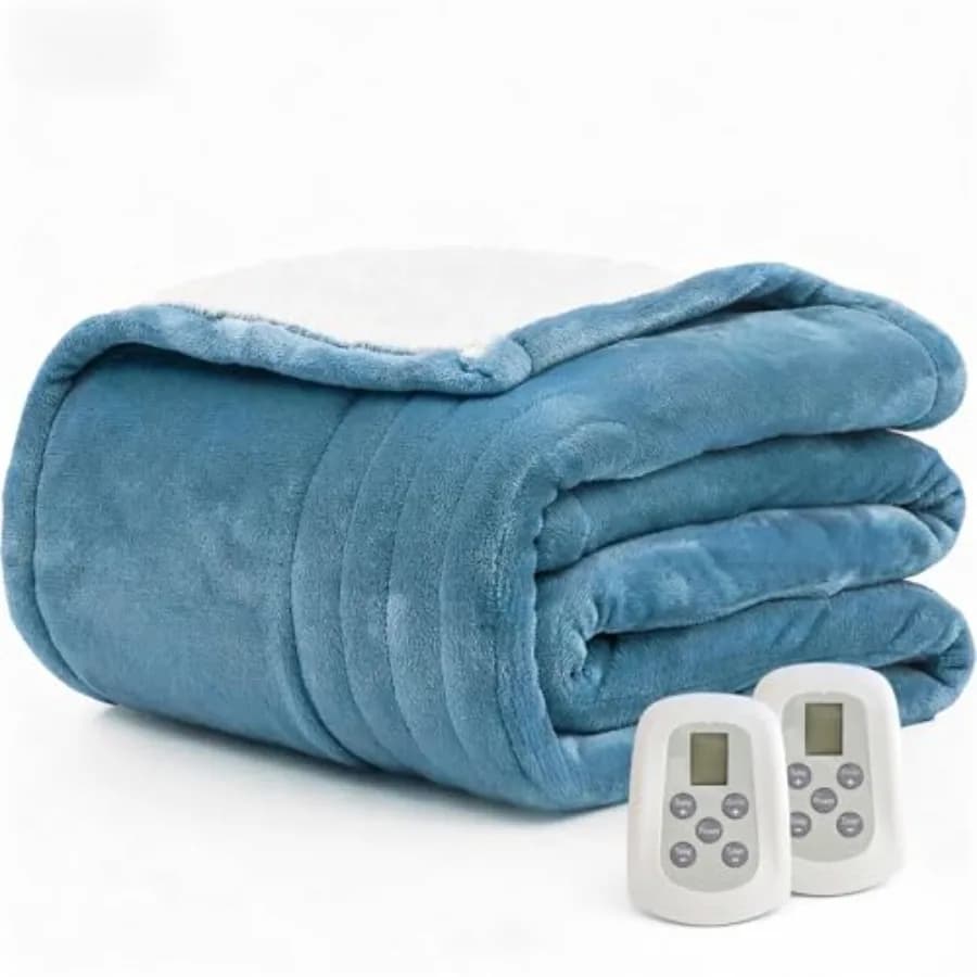 Coperta Elettrica Riscaldante King Size 100"x90" con Doppio Controllo, 10 Livelli di Calore e Spegnimento Automatico Dopo 10 Ore, Protezione da Surriscaldamento