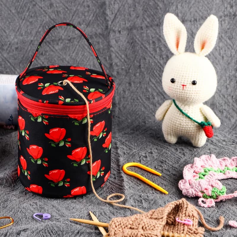 Borsa portaoggetti per attrezzi per maglieria Borsa per ago da maglia per maglione Borsa portaoggetti per kit di attrezzi per accessori per uncinetto in tessuto Oxford