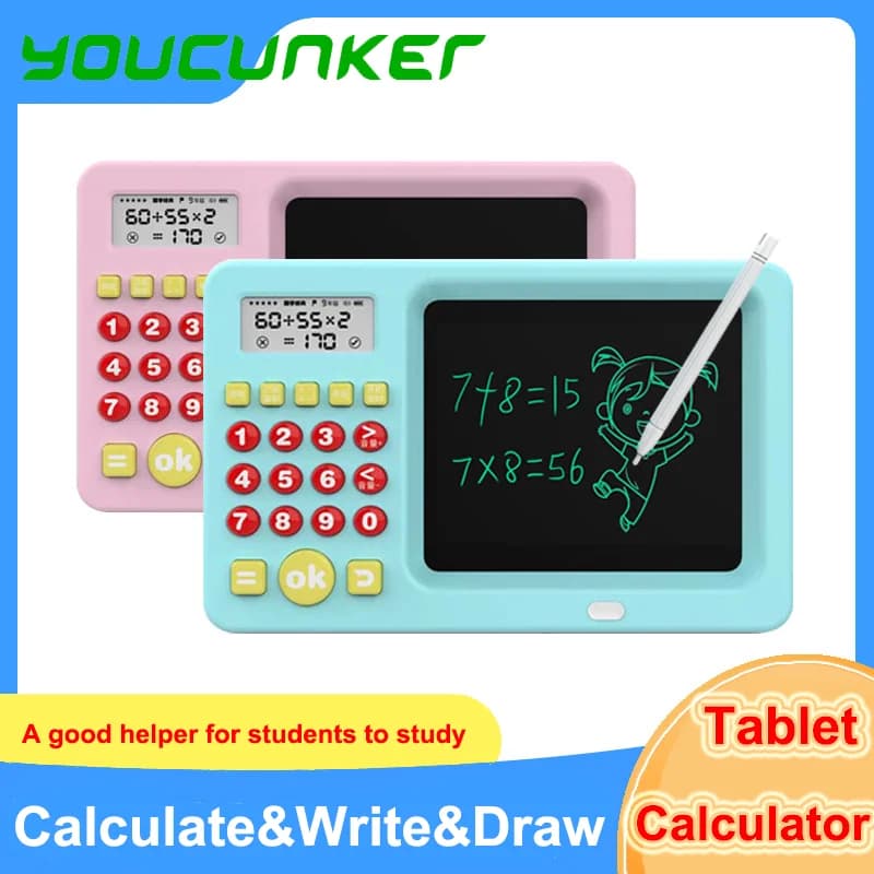 Calcolatrice YOUCUNKER tavoletta da scrittura con schermo LCD tavoletta da disegno digitale pieghevole portatile con calcolatrice scientifica con penna stilo