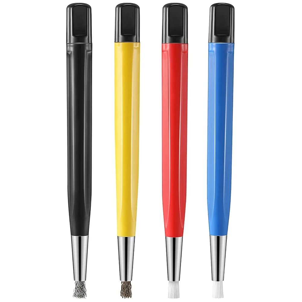 4 pz/set pennello per la rimozione della ruggine penna in fibra di vetro/ottone/acciaio/Nylon pennello a forma di penna parti dell'orologio strumento per la pulizia della lucidatura