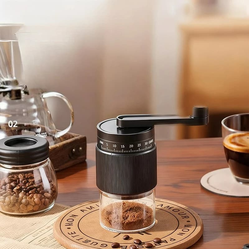 External Adjustment Hand Crank Bean Grinder Coffee Bean Grinder Coffee Manual Grinding Hand Grinder Coffee Machine Household