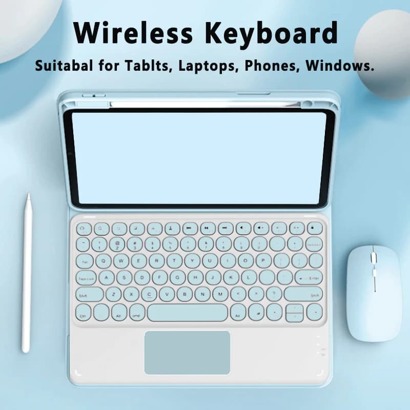 Tastiera Bluetooth wireless con touchpad touchpad, tastiera ricaricabile portatile ultrasottile per iPad, iPhone, iOS Android Windows