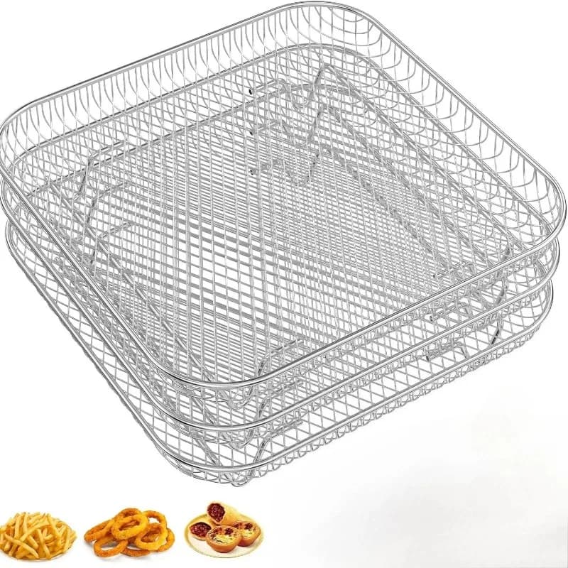 Griglie per Friggitrice ad Aria, Griglie da Cucina, Griglie Multistrato Staccabili per Forno, Supporti in Acciaio Inossidabile Rinforzato per Cucinare e Cuocere al Forno
