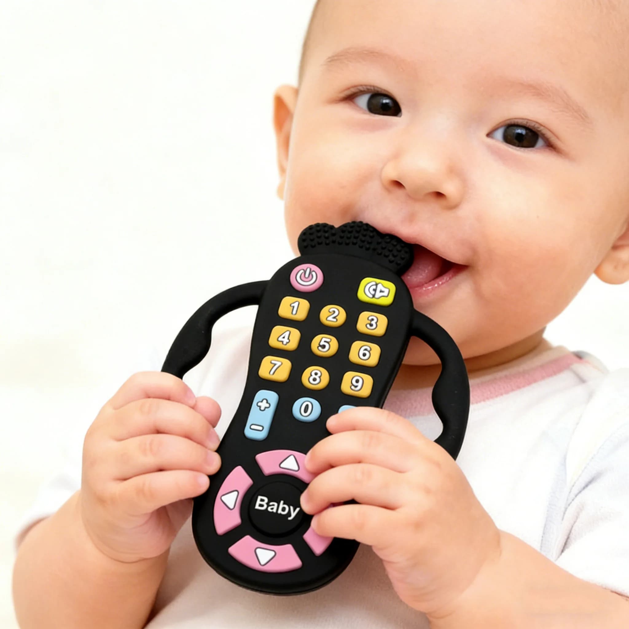 Massaggiagengive in silicone telecomandato - Giocattolo interattivo per alleviare la dentizione per neonati e bambini piccoli