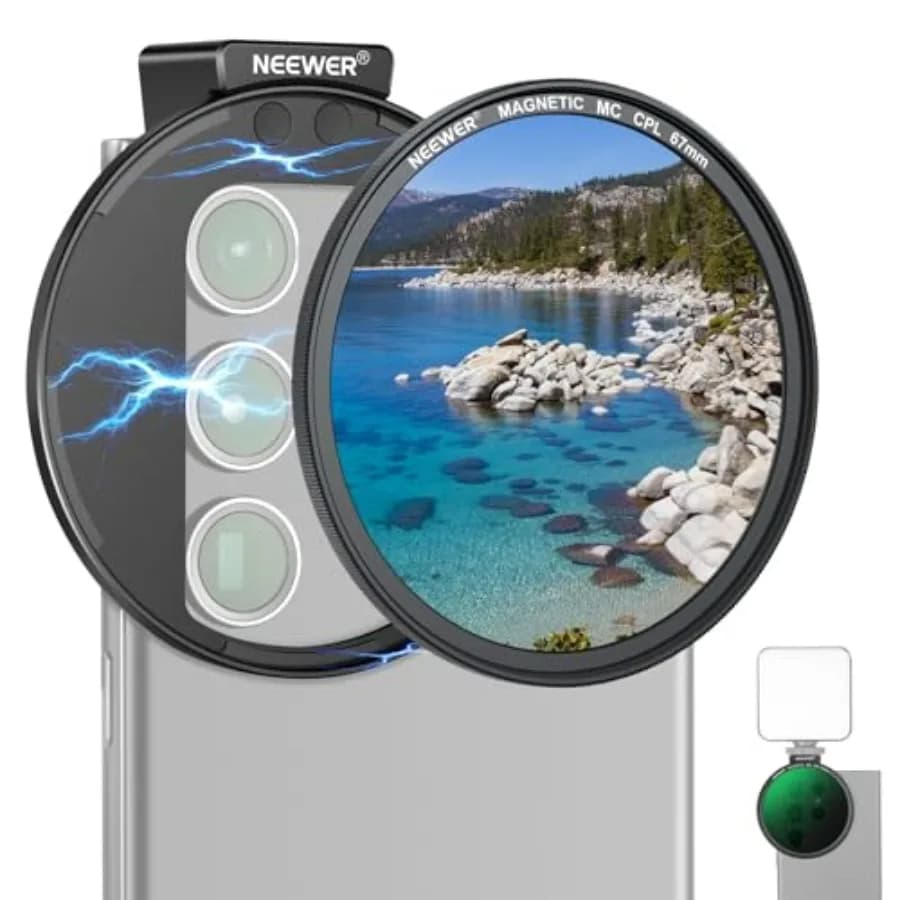 Filtro CPL Magnetico da 67mm per Fotocamera Smartphone con Clip per Obiettivo Cold Shoe, Filtro Polarizzatore Circolare Nero che Migliora la Chiarezza delle Foto