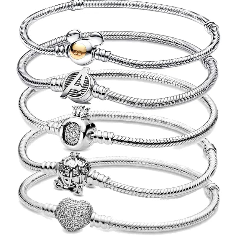 Bracciale a catena con corona in argento sterling S925, modello 2026 di grande successo, adatto per braccialetti originali DIY, gioielli di moda da donna