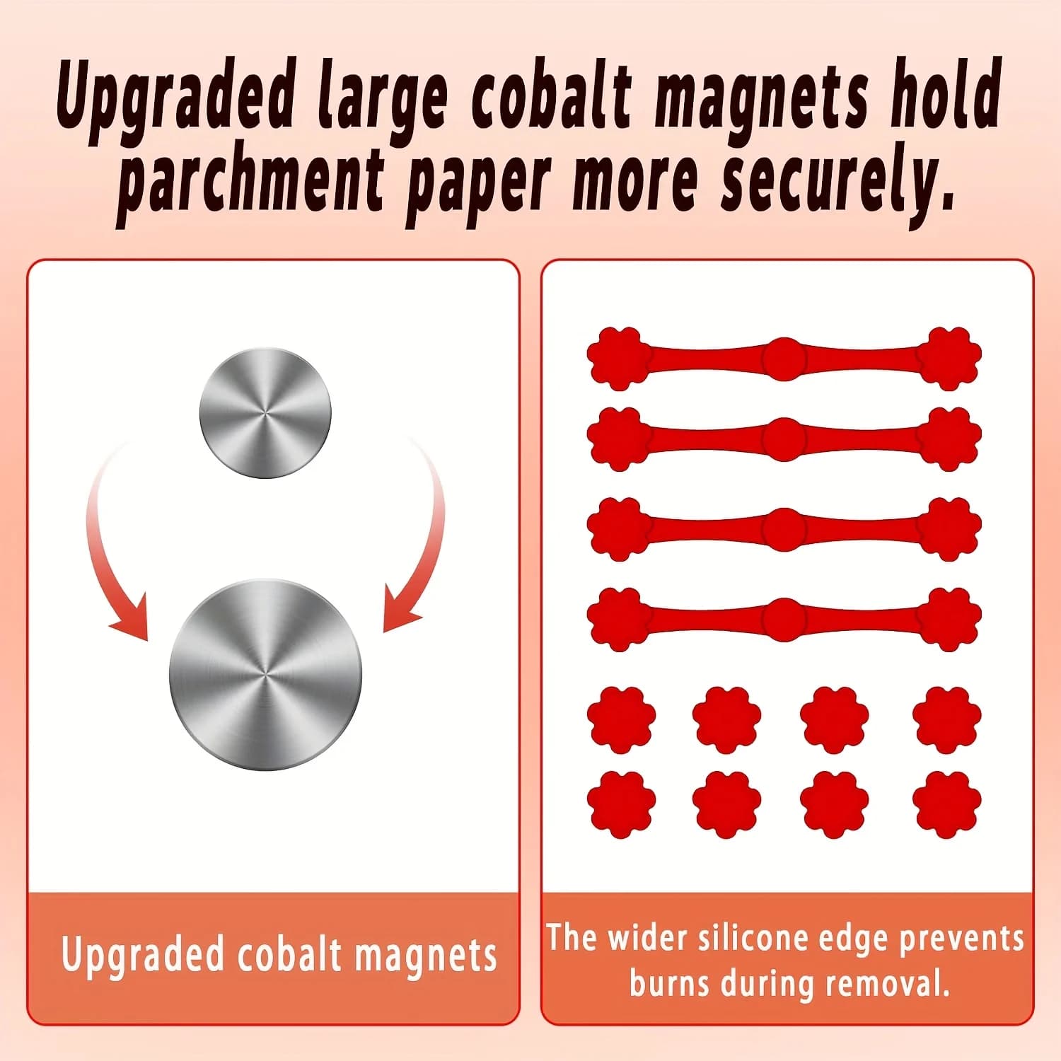 Set da 1/2 Pezzi: Fibbia Magnetica in Silicone per Friggitrice ad Aria, per Fissare il Carta Forno, Blocca i Rivestimenti Monouso, Previene il Bruciarsi della Carta