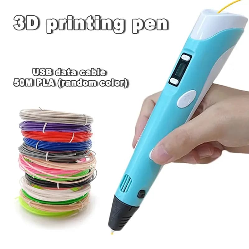 3D Pen for Kids Design Printing Pen with LCD Screen with 50M PLA 1.75mm Filament Toys for Kids Christmas Birthday Gift DIY