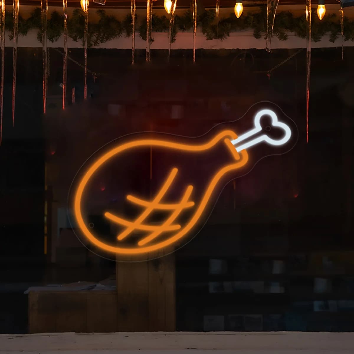 Insegna al Neon con gamba di pollo luce a LED insegne al Neon alimentate tramite USB per bar ristoranti Burger Shop party Wedding Birthday Room Decoration