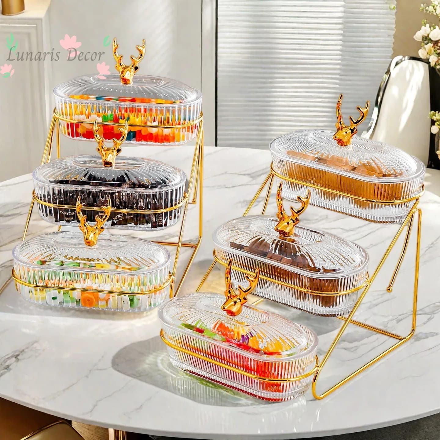 Household living room fruit plate multi-layer grid snack plate nut dried fruit display plate creative modern simple afternoon