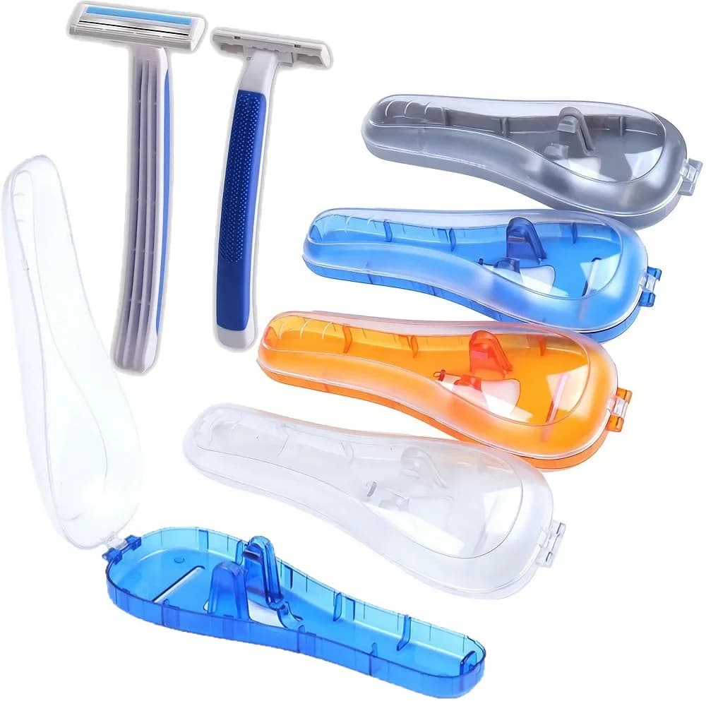 Protezione per la rasatura manuale da uomo da viaggio portatile trasparente, coperchio della scatola di plastica, contenitore per la conservazione della scatola di protezione del rasoio