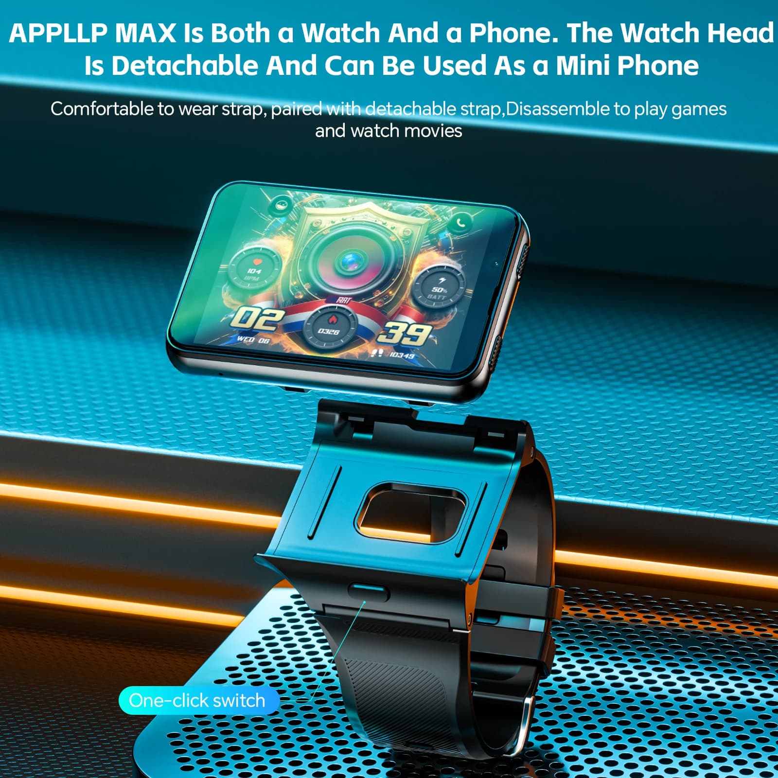 LOKMAT APPLLP MAX detachable strap Android Smart Watch phone Wifi 4G dual camera network watch video call cardiofrequencymetro