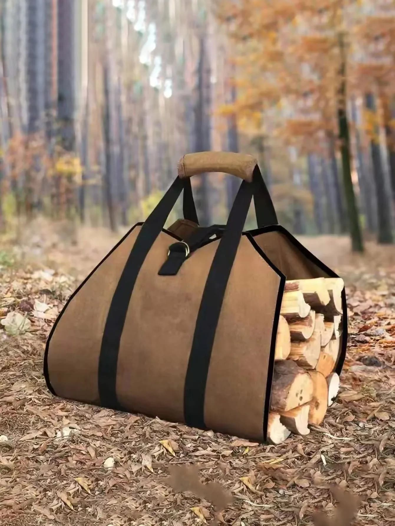 Borsa tote per legna da ardere da 1 pezzo, supporto per legna da ardere in tela, extra large e durevole per caminetti, stufe a legna, legna da ardere, tronchi, campo