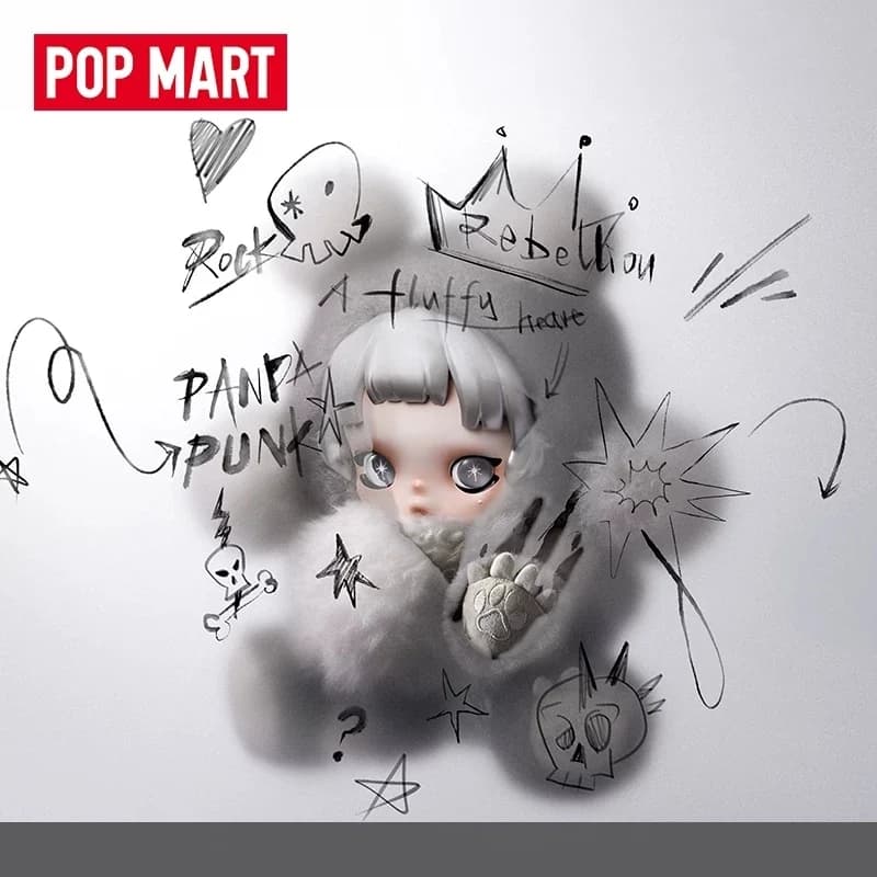 POPMART SKULLPANDA Series Punk Panda Plush Doll Blind Box Toys Anime Action Figure Desktop Decoration Surprise Mystery Box Toy