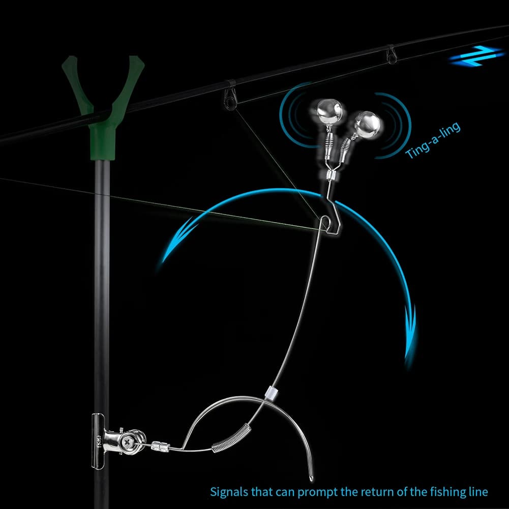 Exhaust Alarm for Angle Grips Stainless Steel Night Fishing Alarm Bells Anti-corrosion and Anti-rust Fishing Equipment