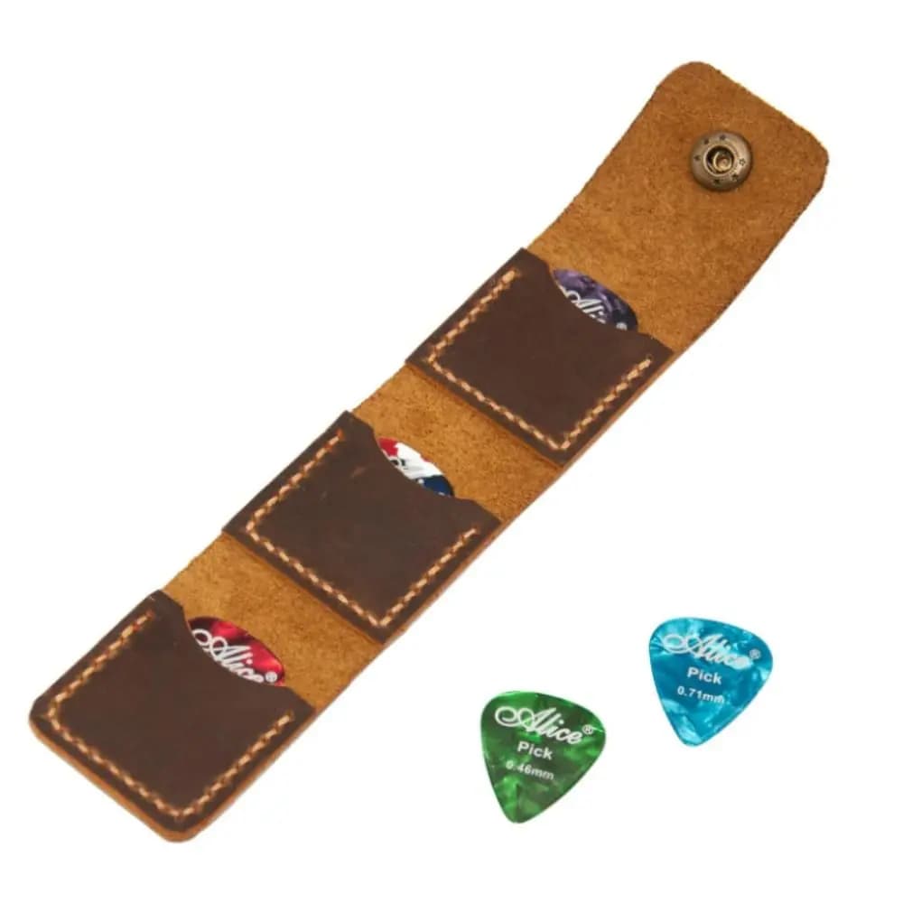 PU Leather Guitar Picks Holder Case Smooth Large Capacity Picks Storage Pouch Durable Picks Organizer Guitar Picks Holder Bag