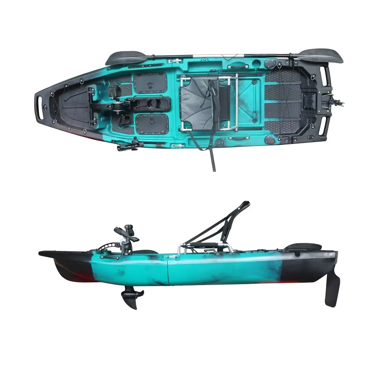 NEW 9.5ft Modular Kayak Propeller Pedal Drive Folding Fishing Kayak One Person Lightweight Foot Pedal Paddle Motorized Plastic