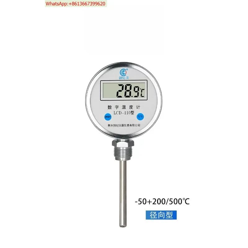 Industrial electronic thermometer Stainless steel probe digital display bimetal thermometer