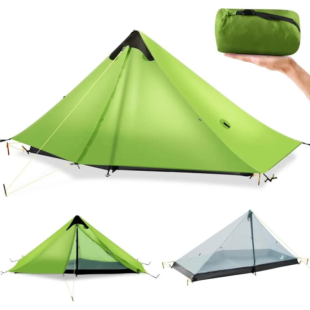Tenda Ultraleggera 3 Stagioni per Backpacking, Tenda da Campeggio per 1/2 Persone, Riparo Leggero per Campeggio all'Aperto, Perfetta per
