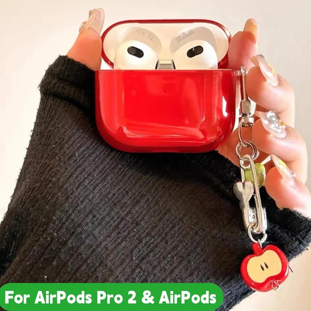 Custodia creativa a forma di Apple per AirPods Pro 2 e AirPods 4 Custodia trasparente antiurto per auricolari Accessori per copertura completa